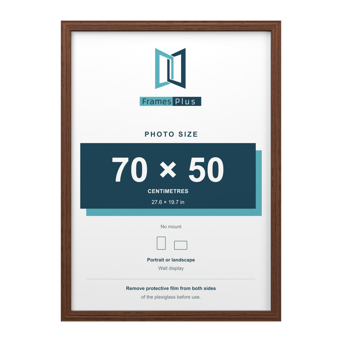 Devon Walnut picture frame for a 70 x 50 cm photo