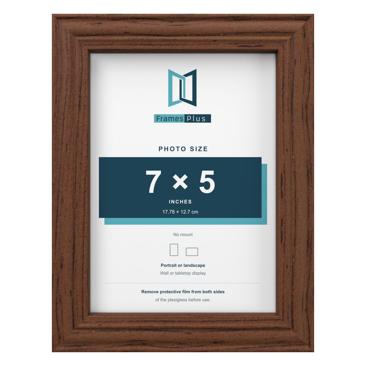 Devon Walnut picture frame for a 7 x 5 inch photo