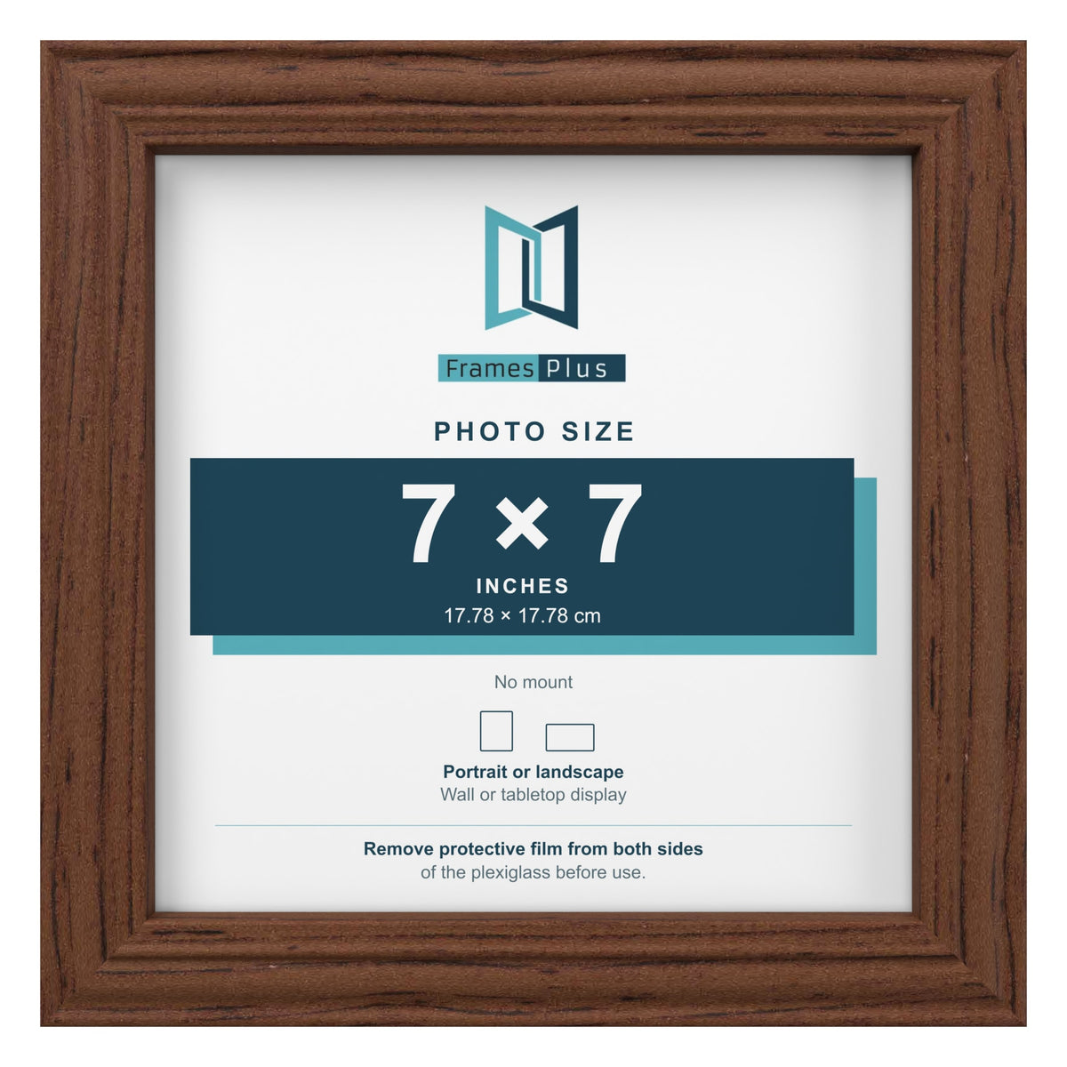 Devon Walnut picture frame for a 7 x 7 inch photo