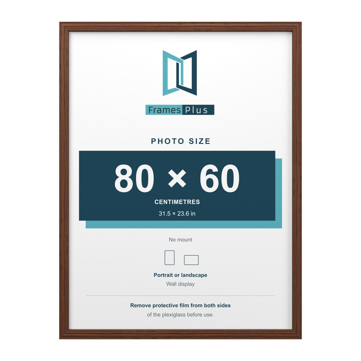 Devon Walnut picture frame for an 80 x 60 cm photo