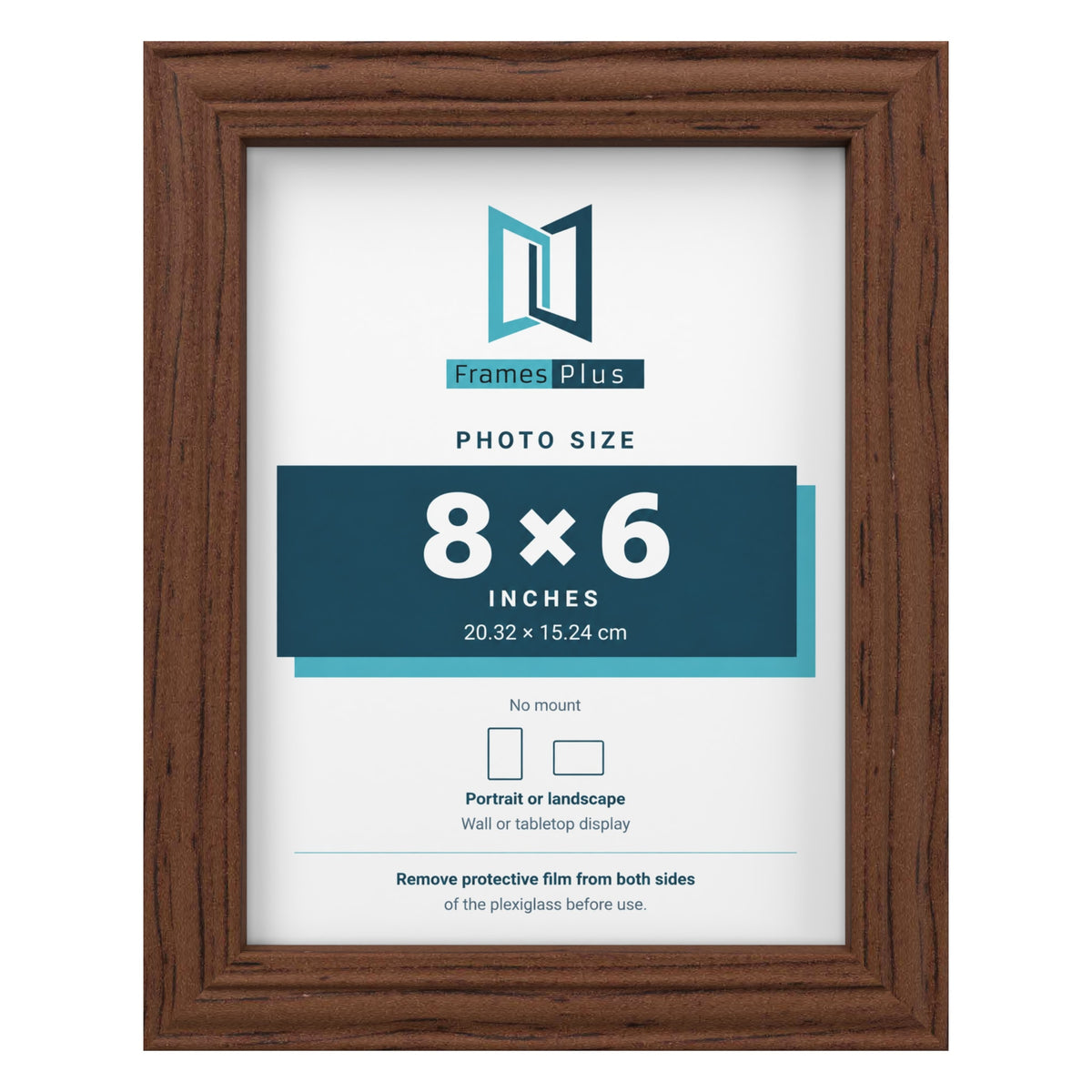 Devon Walnut picture frame for an 8 x 6 inch photo