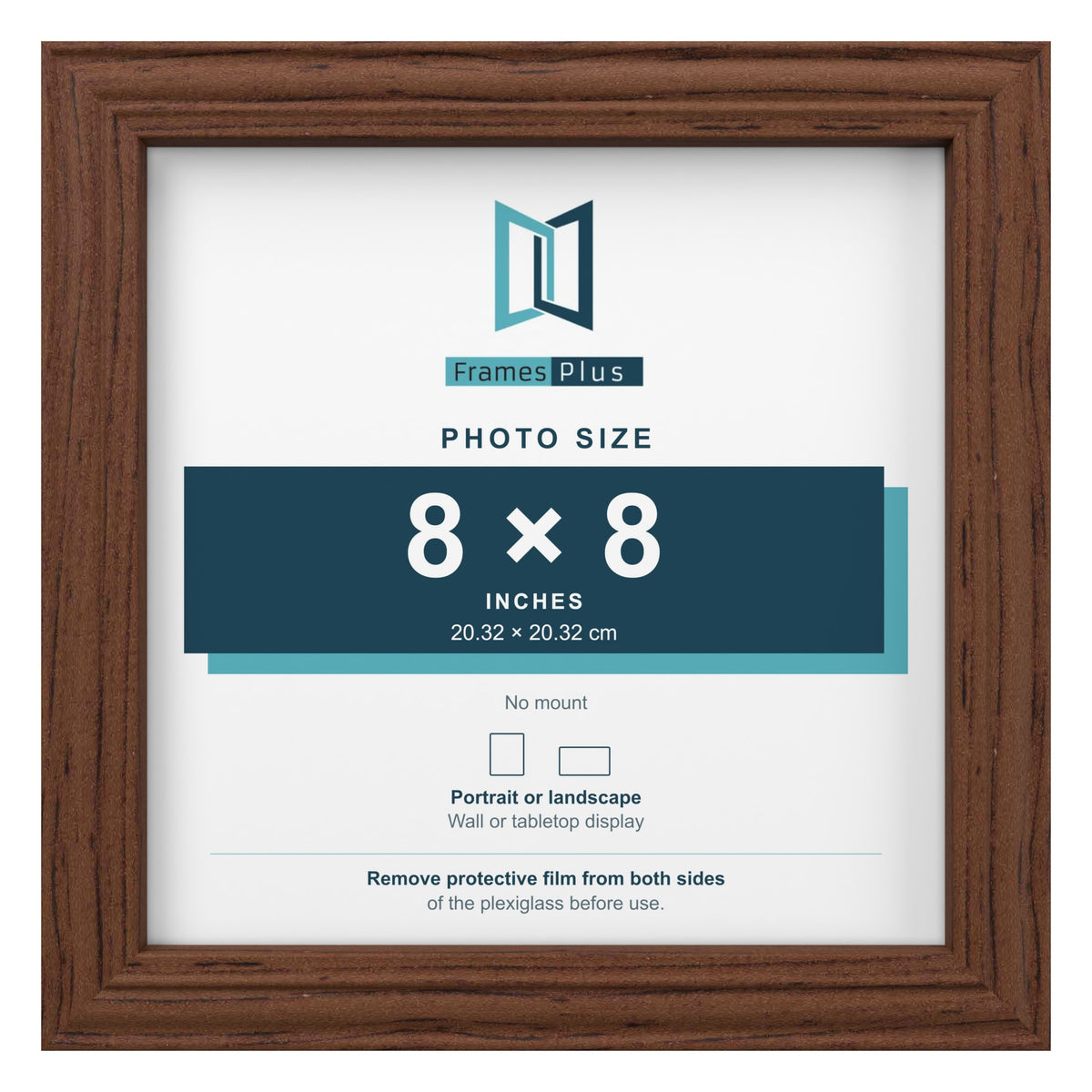 Devon Walnut picture frame for an 8 x 8 inch photo
