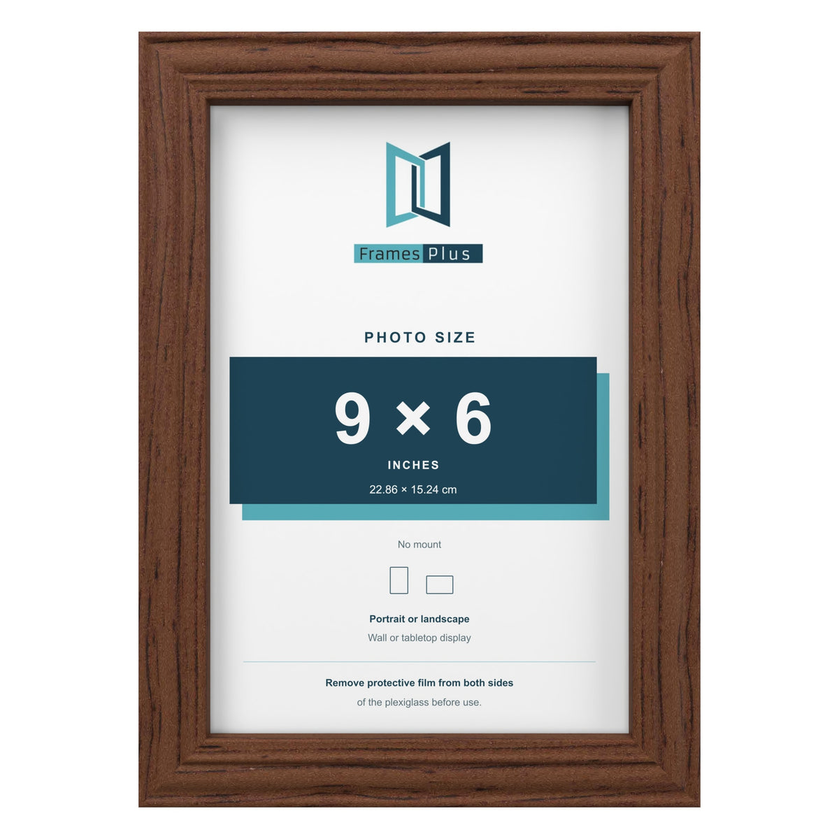 Devon Walnut picture frame for a 9 x 6 inch photo