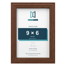 Devon Walnut picture frame for a 9 x 6 inch photo