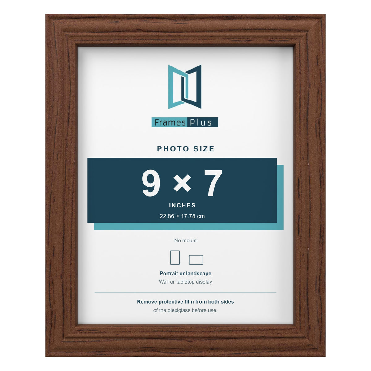 Devon Walnut picture frame for a 9 x 7 inch photo