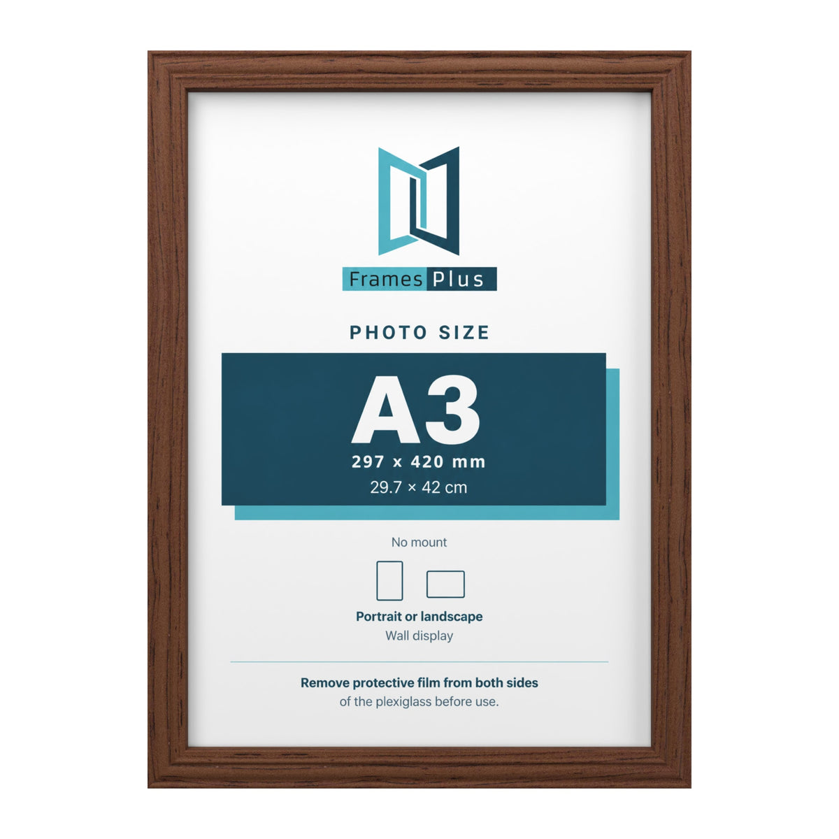 Devon Walnut picture frame for an A3 photo