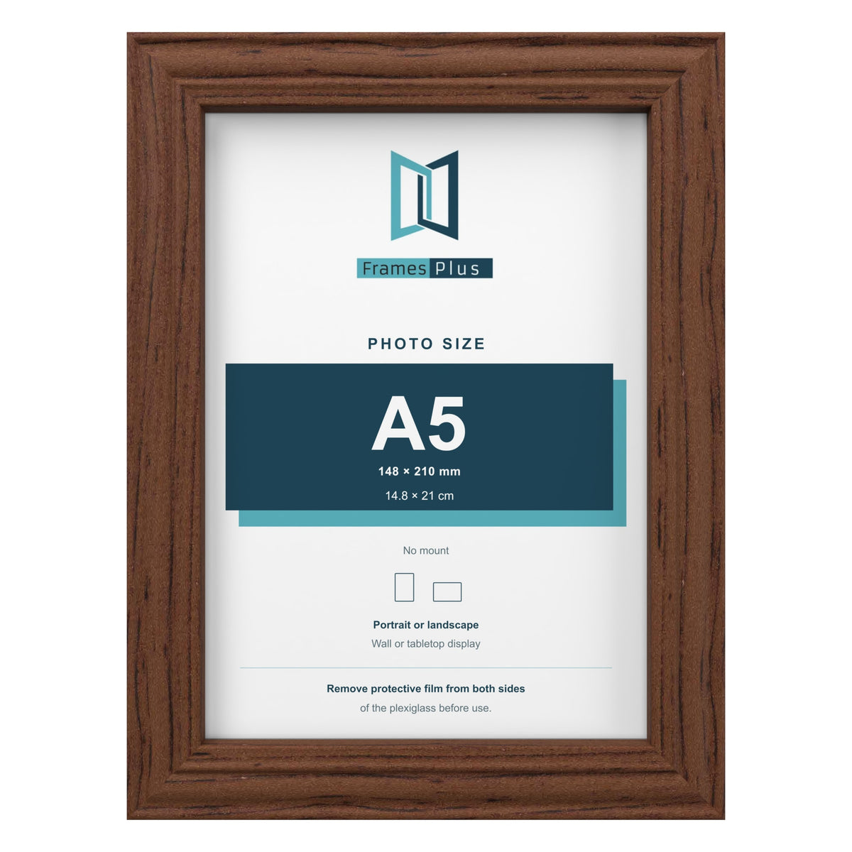 Devon Walnut picture frame for an A5 photo