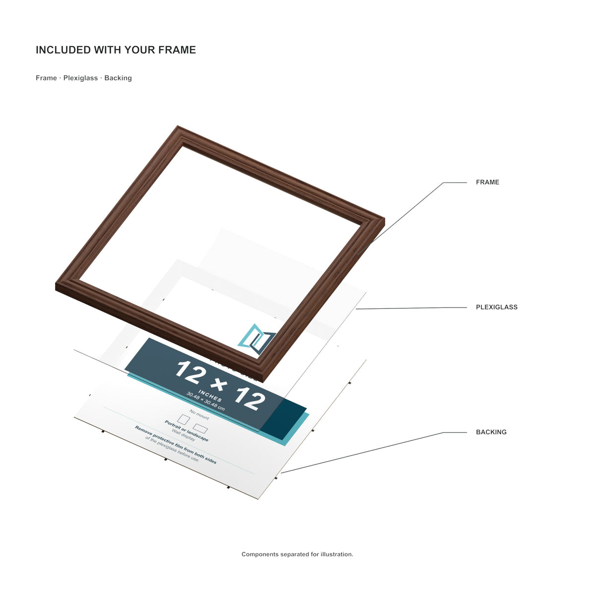 What is included with the Devon Walnut picture frame