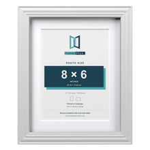 Devon White 10 x 8 inch picture frame with a white mount for an 8 x 6 inch photo