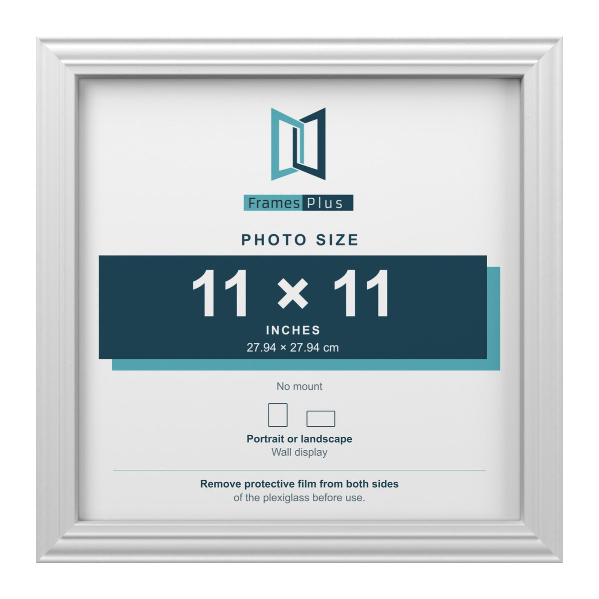 Devon White picture frame for an 11 x 11 inch photo