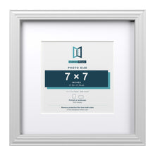 Devon White 11 x 11 inch picture frame with a white mount for a 7 x 7 inch photo