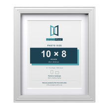 Devon White 12 x 10 inch picture frame with a white mount for a 10 x 8 inch photo