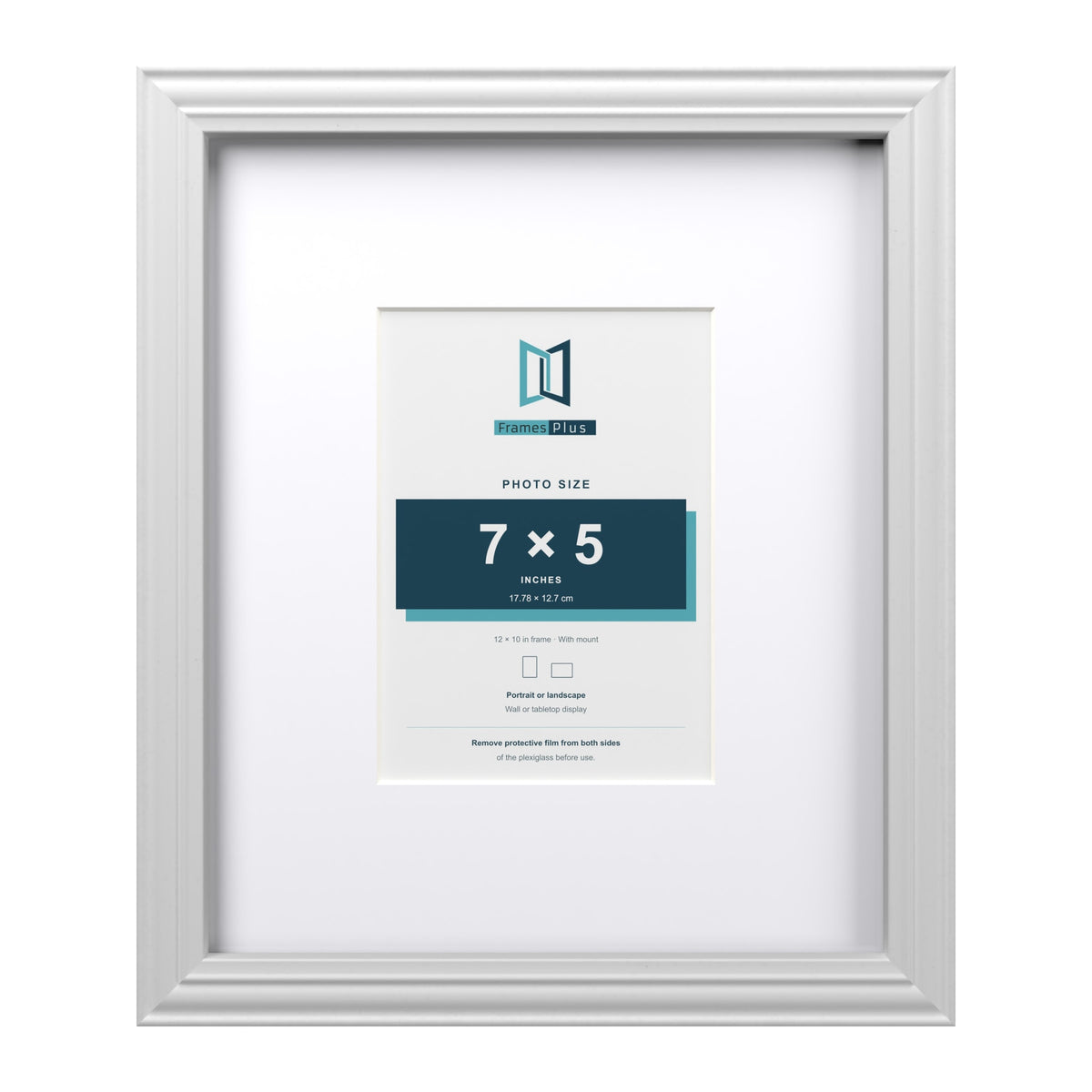 Devon White 12 x 10 inch picture frame with a white mount for a 7 x 5 inch photo