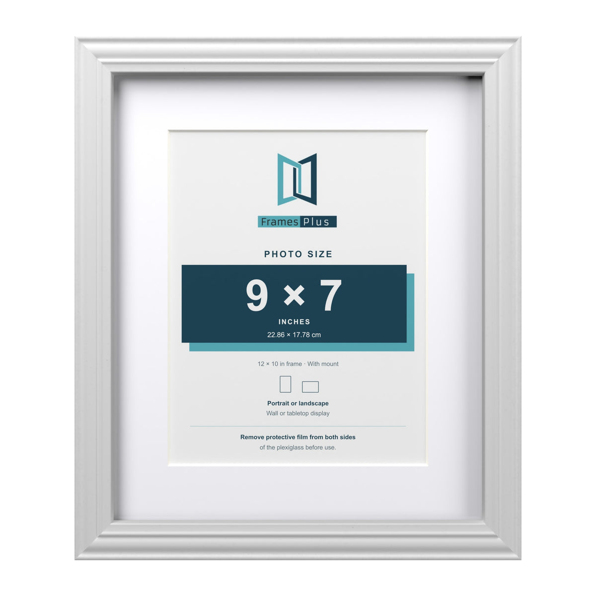 Devon White 12 x 10 inch picture frame with a white mount for a 9 x 7 inch photo