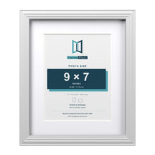 Devon White 12 x 10 inch picture frame with a white mount for a 9 x 7 inch photo