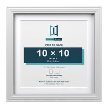 Devon White 12 x 12 inch picture frame with a white mount for a 10 x 10 inch photo