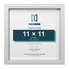 Devon White 12 x 12 inch picture frame with a white mount for an 11 x 11 inch photo
