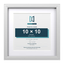 Devon White 13 x 13 inch picture frame with a white mount for a 10 x 10 inch photo