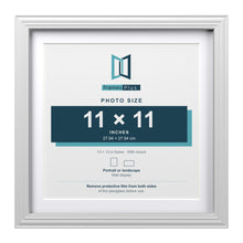 Devon White 13 x 13 inch picture frame with a white mount for an 11 x 11 inch photo