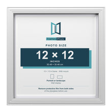 Devon White 13 x 13 inch picture frame with a white mount for a 12 x 12 inch photo