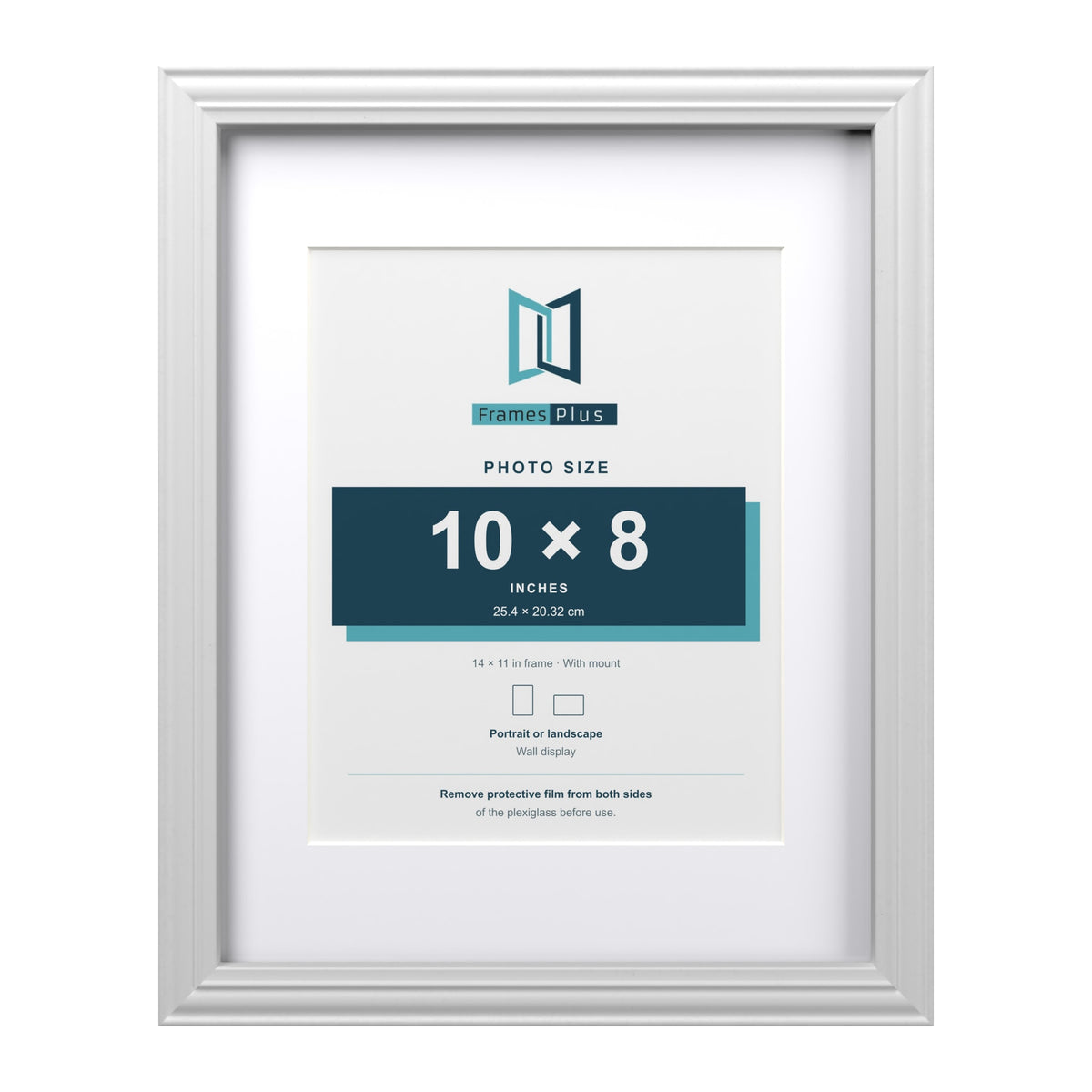 Devon White 14 x 11 inch picture frame with a white mount for a 10 x 8 inch photo