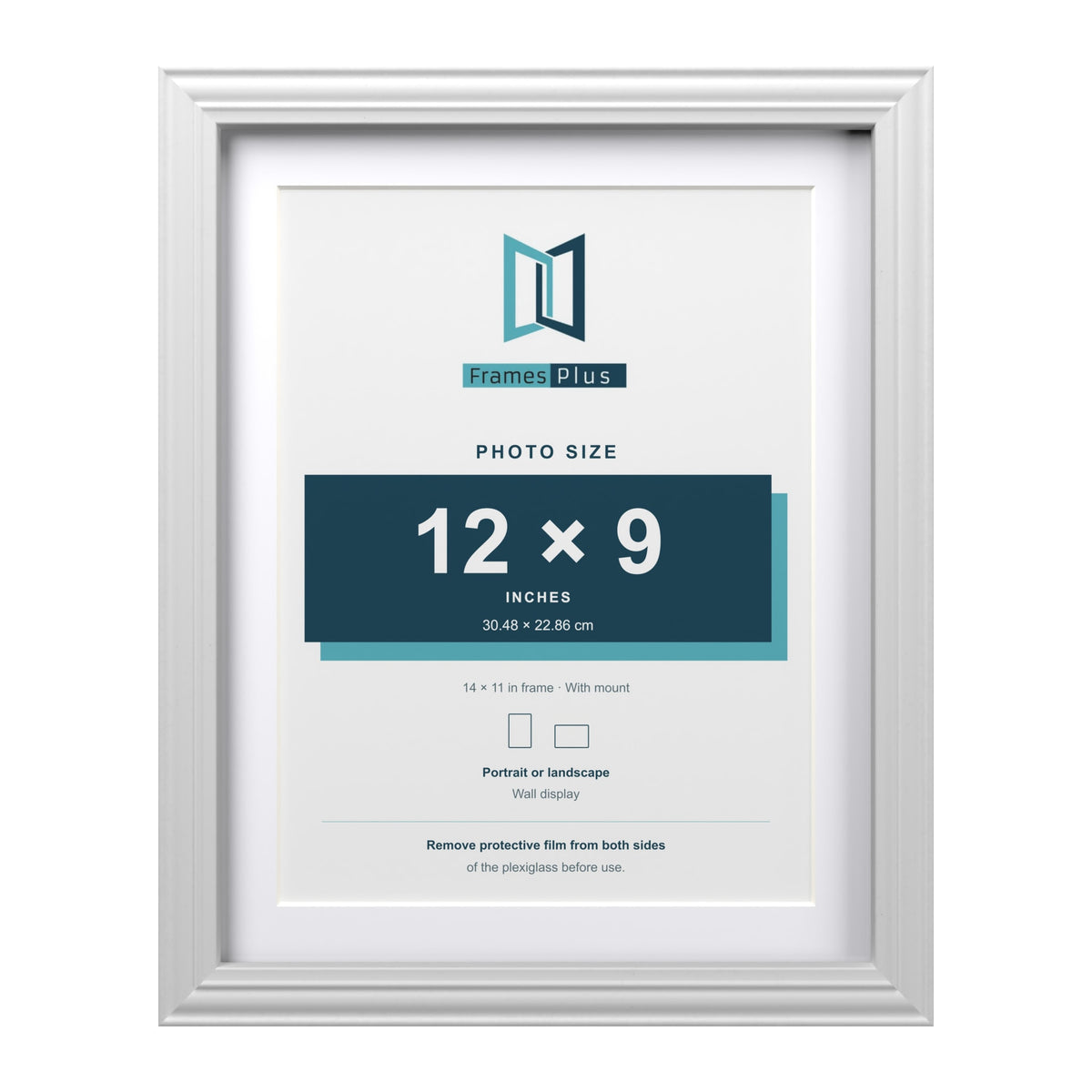 Devon White 14 x 11 inch picture frame with a white mount for a 12 x 9 inch photo