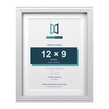 Devon White 14 x 11 inch picture frame with a white mount for a 12 x 9 inch photo