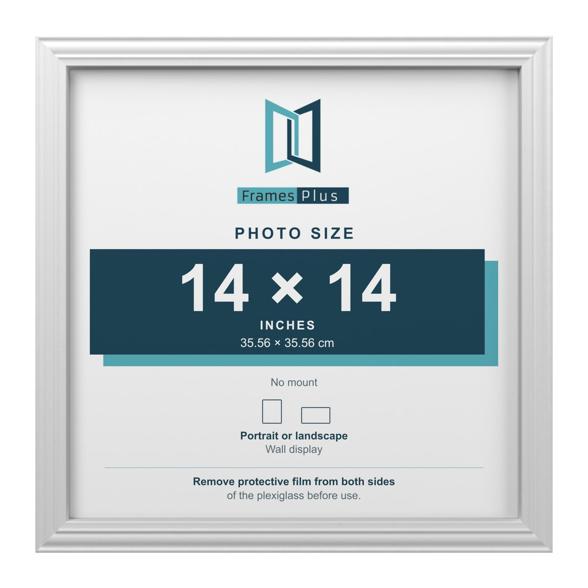 Devon White picture frame for a 14 x 14 inch photo
