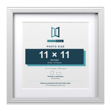 Devon White 14 x 14 inch picture frame with a white mount for an 11 x 11 inch photo