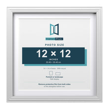 Devon White 14 x 14 inch picture frame with a white mount for a 12 x 12 inch photo