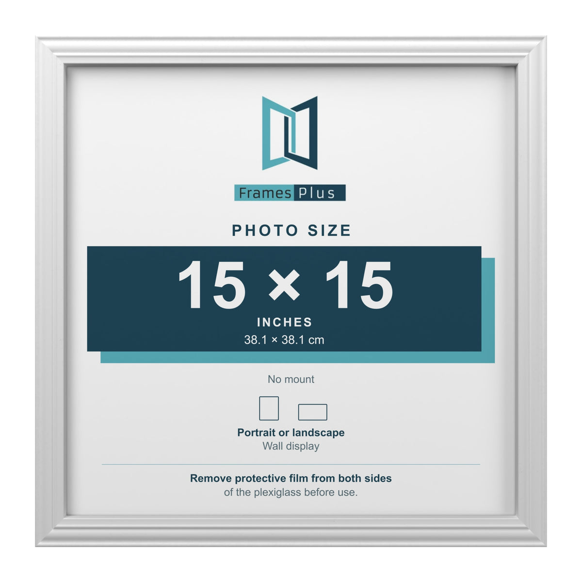 Devon White picture frame for a 15 x 15 inch photo