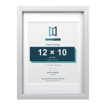 Devon White 16 x 12 inch picture frame with a white mount for a 12 x 10 inch photo