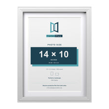 Devon White 16 x 12 inch picture frame with a white mount for a 14 x 10 inch photo
