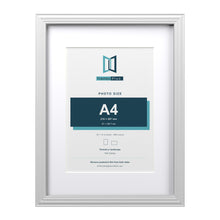 Devon White 16 x 12 inch picture frame with a white mount for an A4 photo