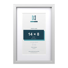 Devon White 18 x 12 inch picture frame with a white mount for a 14 x 8 inch photo