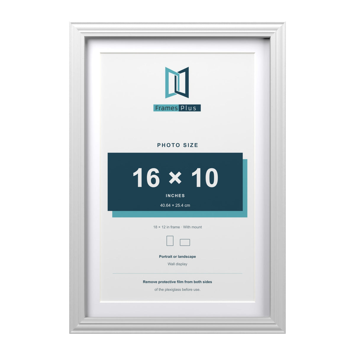 Devon White 18 x 12 inch picture frame with a white mount for a 16 x 10 inch photo
