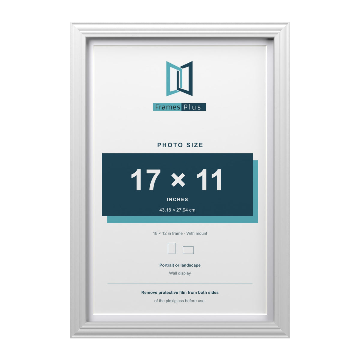 Devon White 18 x 12 inch picture frame with a white mount for a 17 x 11 inch photo