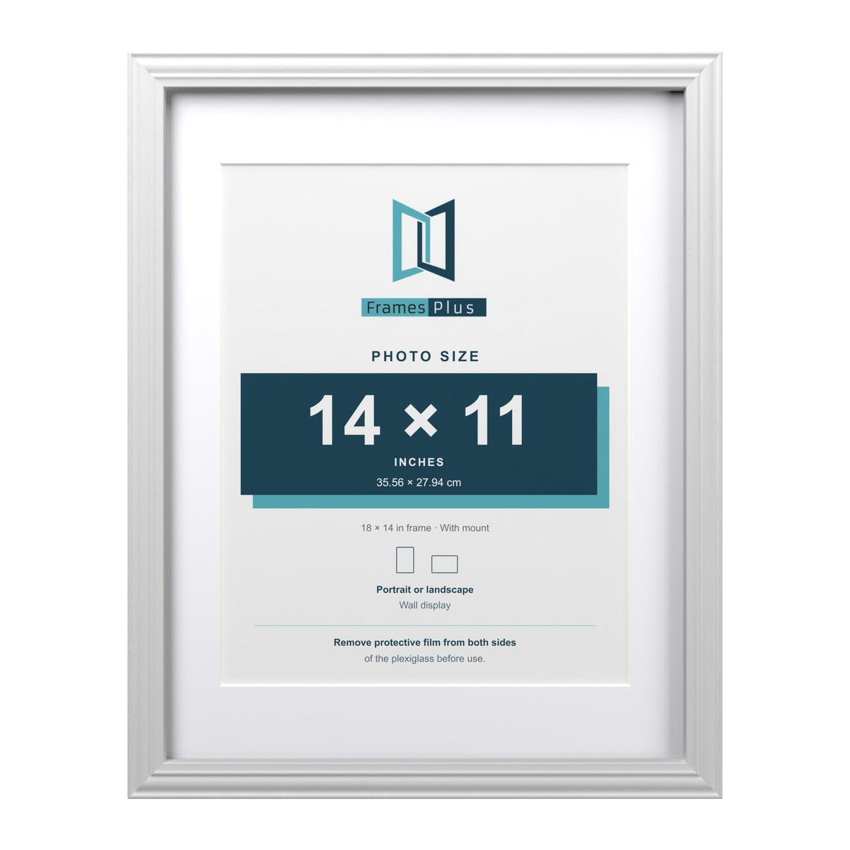 Devon White 18 x 14 inch picture frame with a white mount for a 14 x 11 inch photo