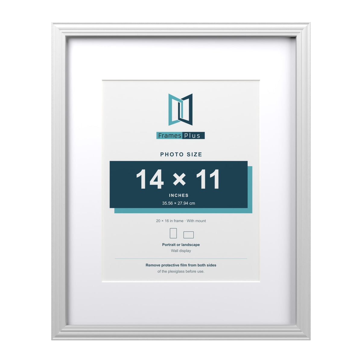 Devon White 20 x 16 inch picture frame with a white mount for a 14 x 11 inch photo