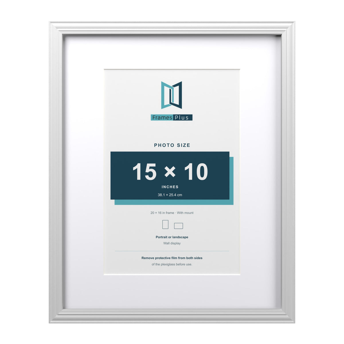 Devon White 20 x 16 inch picture frame with a white mount for a 15 x 10 inch photo