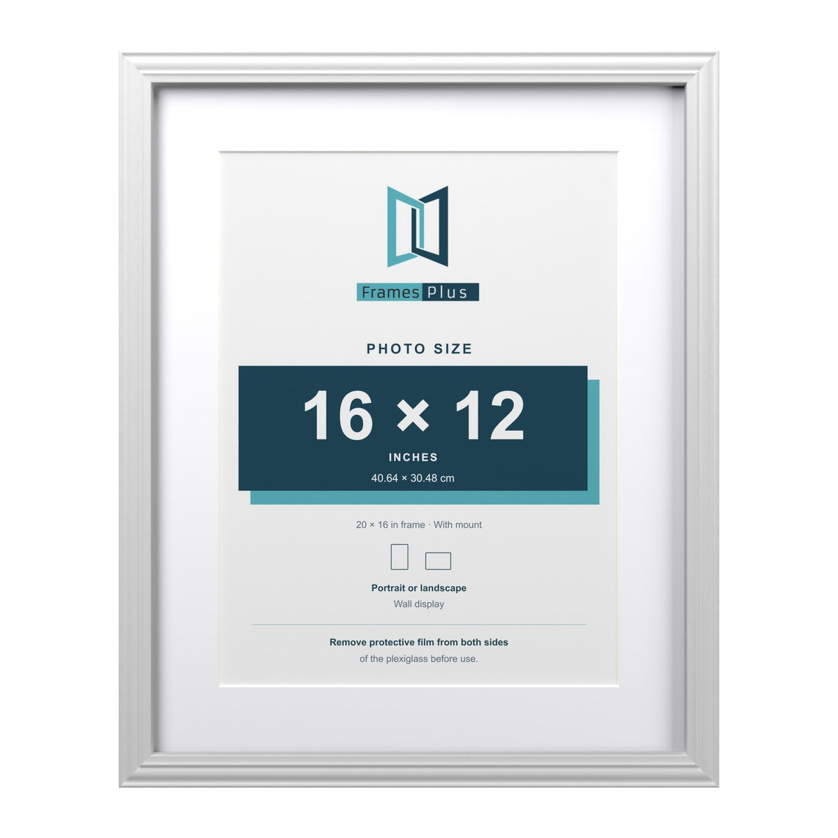 Devon White 20 x 16 inch picture frame with a white mount for a 16 x 12 inch photo