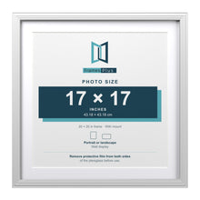 Devon White 20 x 20 inch picture frame with a white mount for a 17 x 17 inch photo