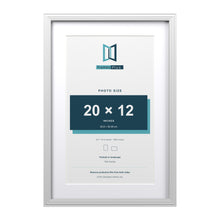Devon White 24 x 16 inch picture frame with a white mount for a 20 x 12 inch photo