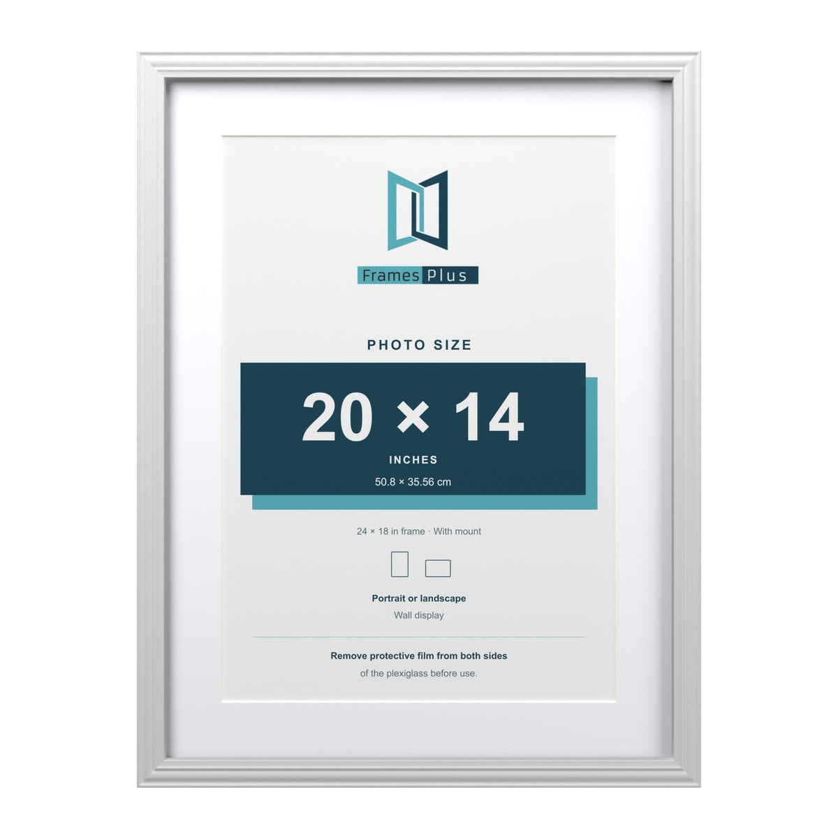 Devon White 24 x 18 inch picture frame with a white mount for a 20 x 14 inch photo