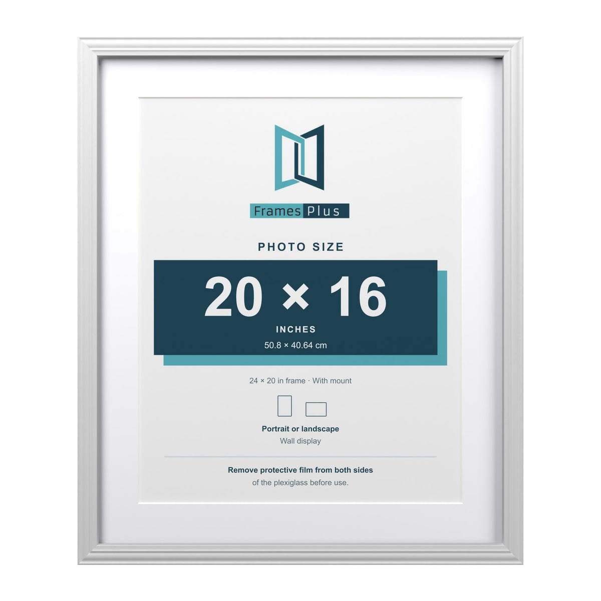 Devon White 24 x 20 inch picture frame with a white mount for a 20 x 16 inch photo