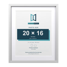 Devon White 24 x 20 inch picture frame with a white mount for a 20 x 16 inch photo