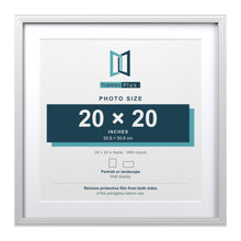 Devon White 24 x 24 inch picture frame with a white mount for a 20 x 20 inch photo