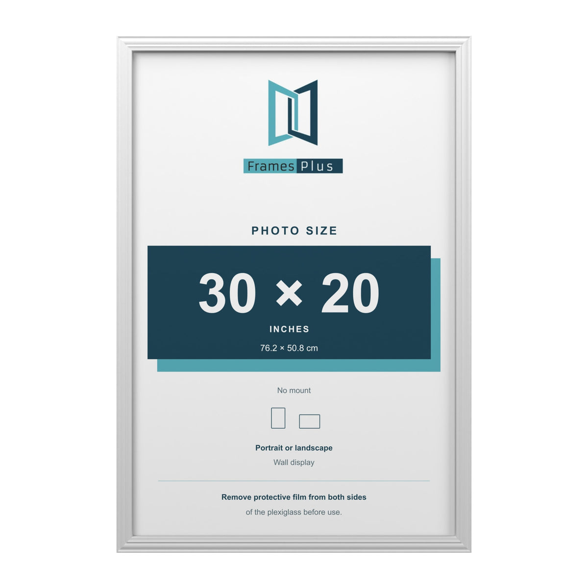 Devon White picture frame for a 30 x 20 inch photo