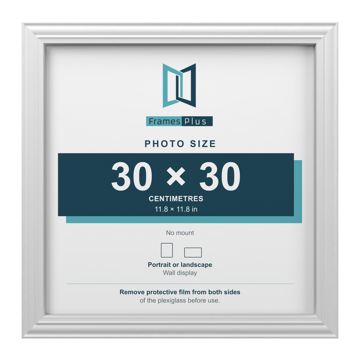 Devon White picture frame for a 30 x 30 cm photo