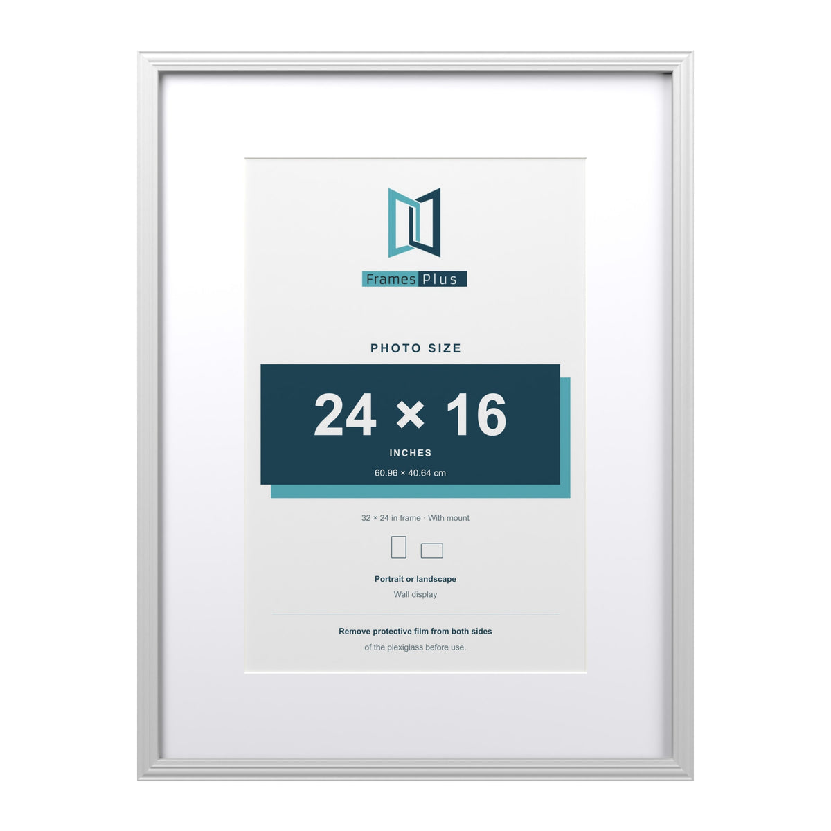 Devon White 32 x 24 inch picture frame with a white mount for a 24 x 16 inch photo